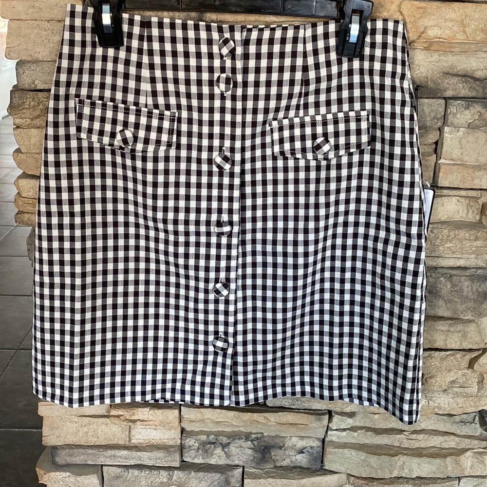 Laundry by shell segal checkered mini skirt
